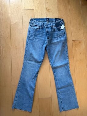 GAP Women's Medium Blue Flared Jeans with Raw Hem